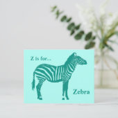 Carte Postale Zebra - Turquoise et Aqua (Debout devant)