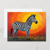Carte Postale Zebra Under a Bright Sun (Devant / Derrière)