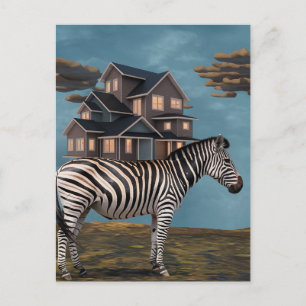 Carte Postale Zebra With House