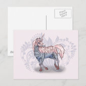 Carte Postale Zebracorn zèbre-licorne (Devant / Derrière)