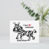 Carte Postale Zebraham - J'aime le contraste (Debout devant)