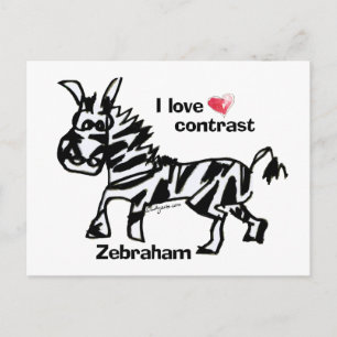 Carte Postale Zebraham - J'aime le contraste