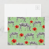 Carte Postale Zebras Among Hibiscus (Devant / Derrière)