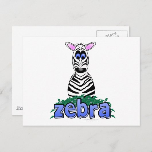 CARTE POSTALE ZÈBRE (Devant / Derrière)