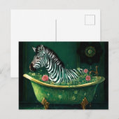 Carte Postale Zèbre amusant dans une baignoire (Devant / Derrière)