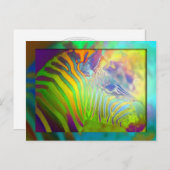 Carte Postale zèbre coloré (Devant / Derrière)