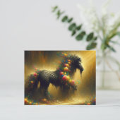 Carte Postale Zèbre et fleurs sur un Arrière - plan jaune (Debout devant)