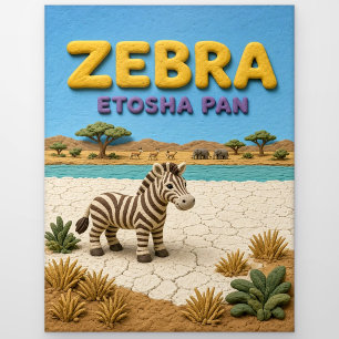 Carte Postale Zèbre Etosha Pan Moderne KlayKoo