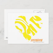 Carte Postale Zèbre Jaune 4 (Devant / Derrière)