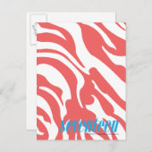 Carte Postale Zèbre LtPink (Devant / Derrière)