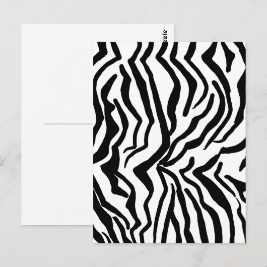 Carte Postale Zèbre Motif De Fourrure À Cache Noir Et Blanc (Devant / Derrière)