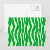 Carte Postale Zèbre rayures - Tons de Lime Vert (Devant / Derrière)