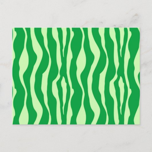 Carte Postale Zèbre rayures - Tons de Lime Vert (Devant)