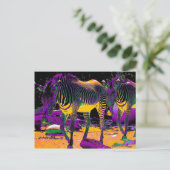 Carte Postale Zèbres colorés (Debout devant)