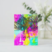 Carte Postale Zèbres Colorés (Debout devant)