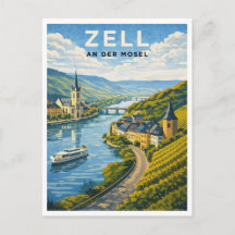 Zell Germany Vintage Travel Art