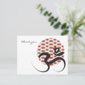 Carte Postale Zen Asiatique Rouge Soleil Yoga Moderne Calligraph (Debout devant)