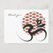 Carte Postale Zen Asiatique Rouge Soleil Yoga Moderne Calligraph (Devant)
