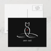 Carte Postale Zen Cat - Texte de style élégant. (Devant / Derrière)