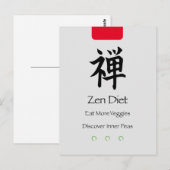 Carte Postale Zen Diet Manger Plus Légume Vertical (Devant / Derrière)