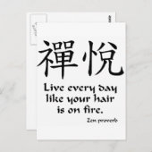 Carte Postale Zen Joy - Vis Chaque Jour (Devant / Derrière)