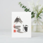 Carte Postale Zen Monk sur le voyage (Debout devant)