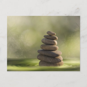 Carte Postale Zen stones in water postcard
