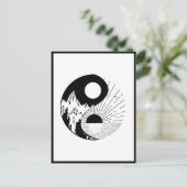 Carte Postale Zen Yin Yang noir blanc (Debout devant)