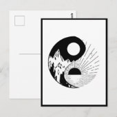 Carte Postale Zen Yin Yang noir blanc (Devant / Derrière)