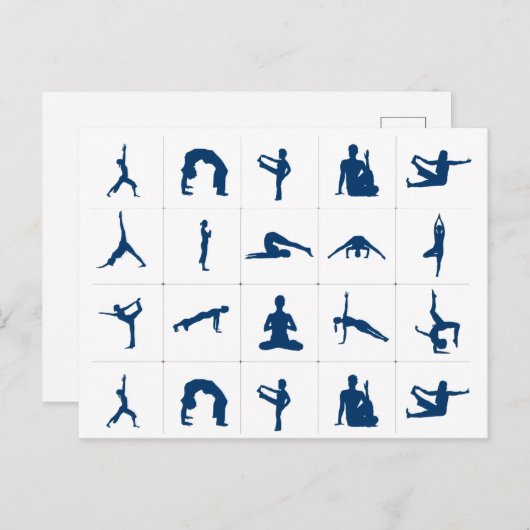 Carte Postale Zen Yoga Poses Lotus Tree of Life (Devant / Derrière)