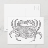 Carte Postale Zendoodle Crabe (Devant / Derrière)