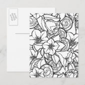 Carte Postale Zendoodle Fleur (Devant / Derrière)