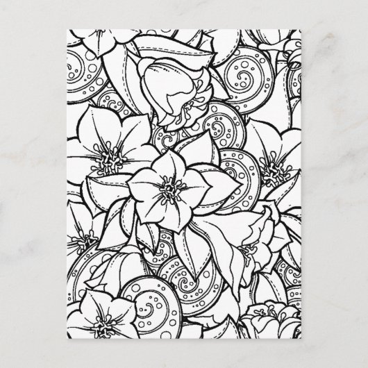 Carte Postale Zendoodle Fleur (Devant)