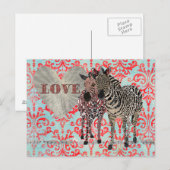 Carte postale Zenya & Zeb Love Damask (Devant / Derrière)