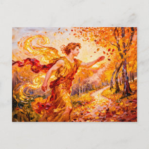 Carte Postale Zéphyr dieu du vent d'ouest de la mythologie grecq