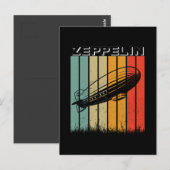 Carte Postale Zeppelin Rétro Dirigible Aéronef Zepelin Zepplin (Devant / Derrière)