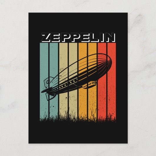 Carte Postale Zeppelin Rétro Dirigible Aéronef Zepelin Zepplin (Devant)