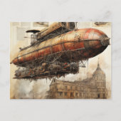 Carte Postale Zeppelin Steampunk vintage (3) (Devant)