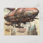 Carte Postale Zeppelin Steampunk vintage (9) (Devant)