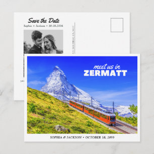 Carte Postale Zermatt Mariage Save the Date Suisse Rétro
