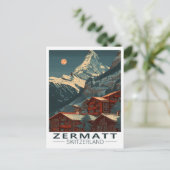 Carte Postale Zermatt Matterhorn Vintage voyage (Debout devant)