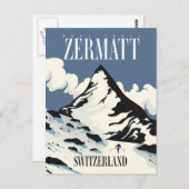 Carte Postale Zermatt Suisse Impression ski (Devant / Derrière)