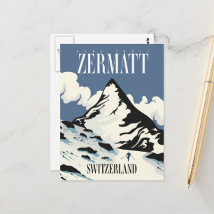 Carte Postale Zermatt Suisse Impression ski