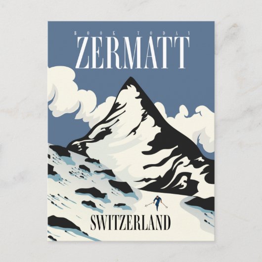 Carte Postale Zermatt Suisse Impression ski (Devant)
