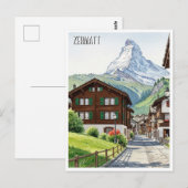 Carte Postale Zermatt Suisse Matterhorn Travel (Devant / Derrière)