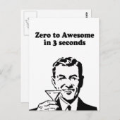 CARTE POSTALE ZÉRO À AWESOME EN 3 SECONDES (Devant / Derrière)