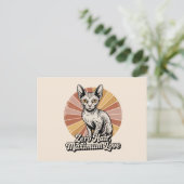 Carte Postale Zero Hair Maximum Love Sphynx Retro (Debout devant)