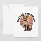 Carte Postale Zéro poil Amour maximum Art Sphynx (Devant / Derrière)