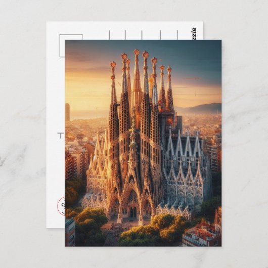 Carte Postale zESa13 BARCELONE Basilique Sagrada Familia, (Devant / Derrière)