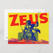 Carte Postale Zeus - Design Poster vintage (Devant / Derrière)